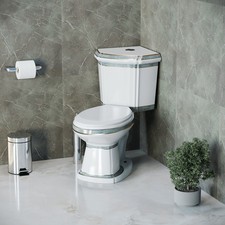 Corner Elongated Two Piece Dual Flush Bathroom Toilet India Reserve Design