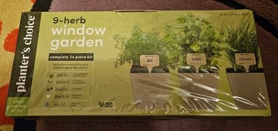 Planters Choice 9 Herb Window Garden 34 PIECE KIT ~ GROW LIKE A PRO ~ NEW