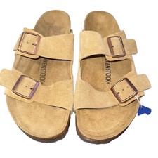 Birkenstock Mens 8 Women 10 Arizona Sand Suede Leather Sandals NWT