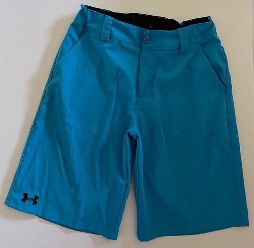 Under Armour Shorts Youth Large Pockets Athletic Blue Flat Front Golf Sportswear - Picture 7 of 7