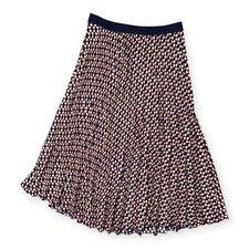 Max Studio Printed Pleated Midi Skirt Elastic Waist