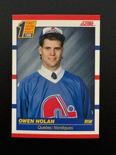 1990 Score Owen Nolan #435 First Round Draft Choice RC Nordiques Forward Rookie
