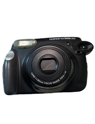 Fujifilm Instax 210 Wide Instant Film Camera Black - Tested and Works No Strap