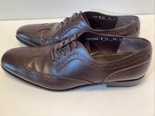 Salvatore Ferragamo Brown Leather Wingtip Brogue Oxford US 9.5 D