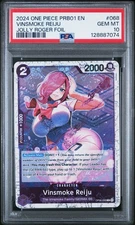PSA 10 ONE PIECE #068 VINSMOKE REIJU JOLLY ROGER FOIL PREMIUM BOOSTER PRB01 068