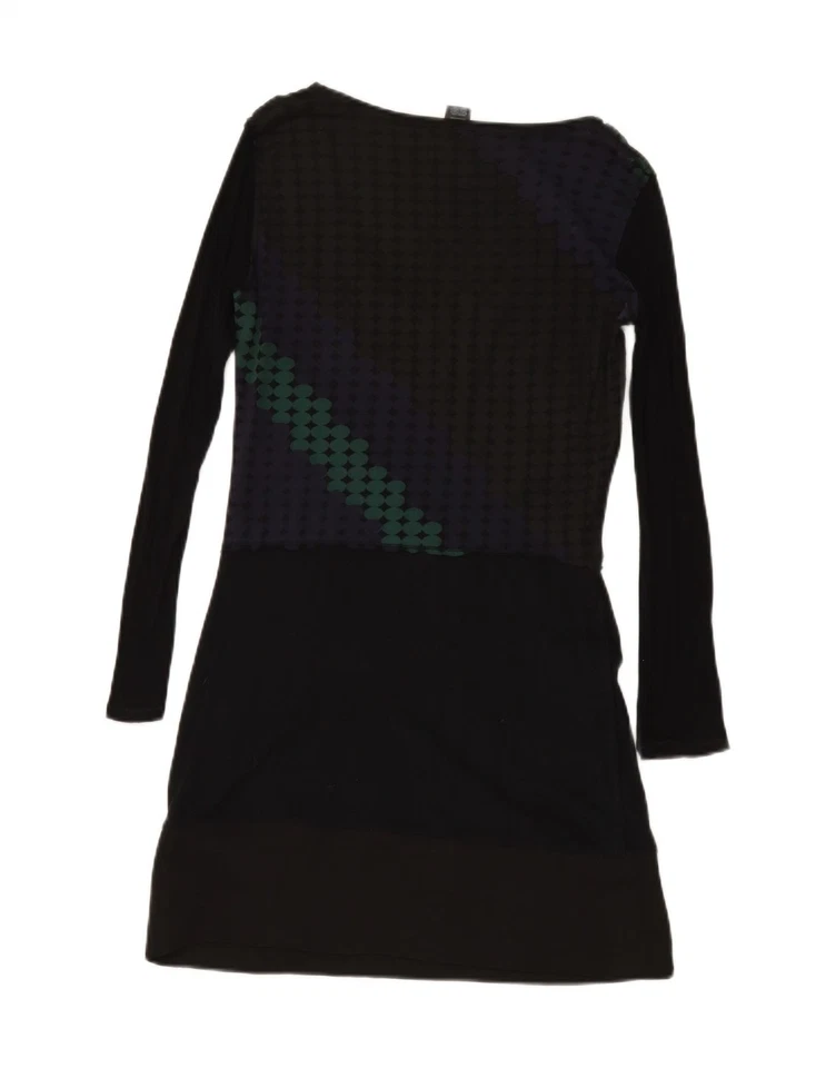 CUSTO BARCELONA Womens Long Sleeve Graphic Basic Dress UK 12 Medium Black YD08 - Image 2 of 3