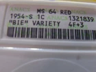 1954-S "BIE Variety" Lincoln Cent, ANACS MS-64RD.. GORGEOUS CENT