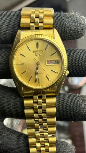 Vintage Seiko 5 Automatic men's 7009 Fully Golden (Date/Date)