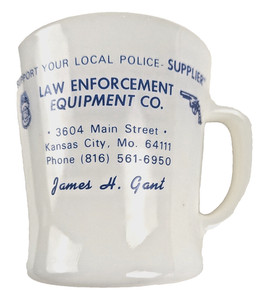 Vintage - Fire King Law Enforcement Equipment Co Mug Kansas City MO -  B14