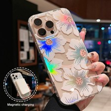 Magnetic Aesthetic Floral Pattern Design Cute Case for iPhone 16 15 14 13 12