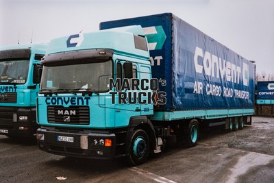 LKW Foto MAN F2000 Planensattelzug Deutschland blau CONVENT, AIR CARGO ROA #a8ln