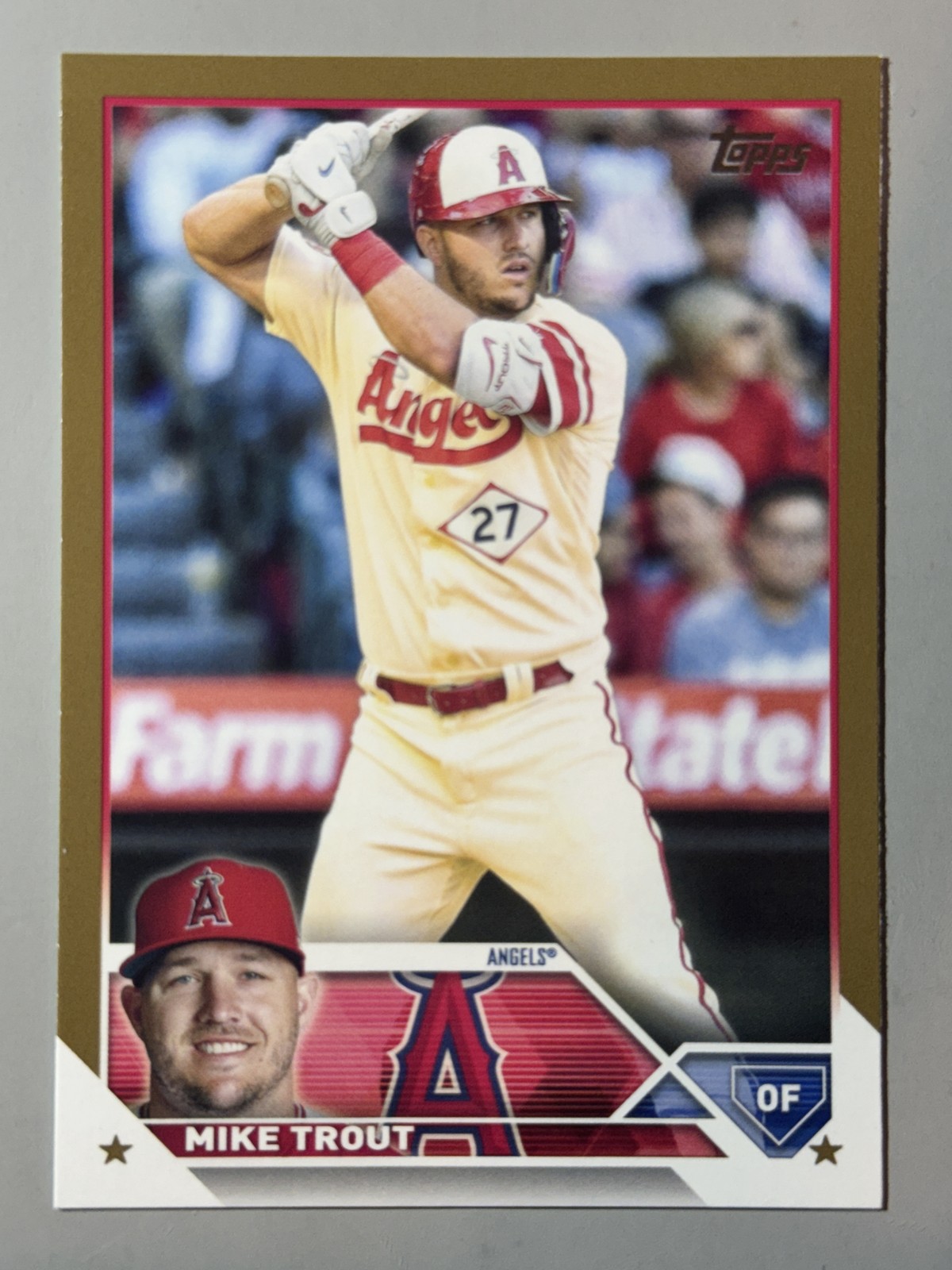 Mike Trout 2023 Topps Gold Border /2023 SP Los Angeles Angels #27