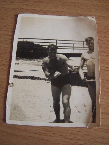 WW2 Military Soldier Swimming Barraclough Z Btn 21st H/T Reg RA Vintage Photo