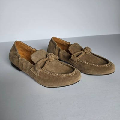 Chocolat Blu Suede Knot Loafers Taupe Slip-On Moccasin Ballet Flats Shoes. Sz 9