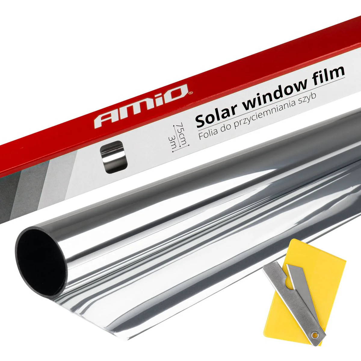 Film solaire 15% argent foncé 75x300cm Amio pour vitres teintées de voiture