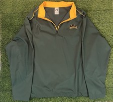 VTG Y2K RUSSELL Baylor Bears Jacket Mens XL Green Windbreaker Pullover 1/4-Zip