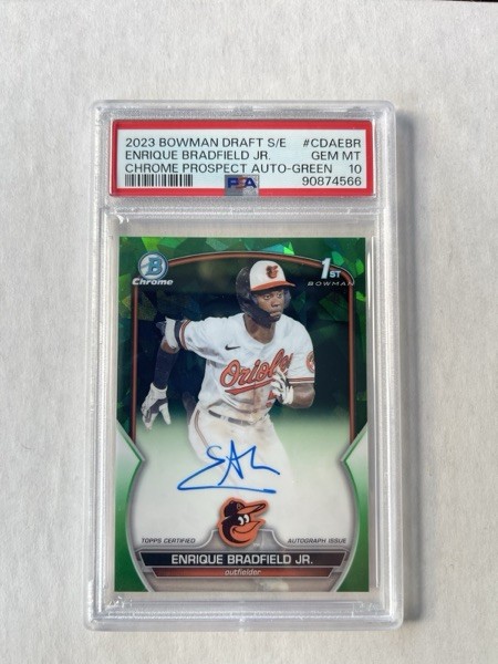 Topps 2023 Bowman Chrome Draft Sapphire Bradfield Jr Auto Green /99 PSA 10 RC