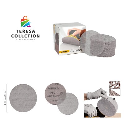 Abranet Net Disc / 5 inch/Grit 80 / Sandpaper Sanding Discs Hook and Loop / 5...