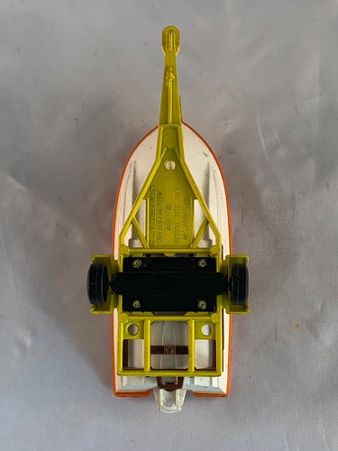 Lesney 1970 Matchbox King Size *READ* Boat Trailer Orange Power Boat Vintage - Picture 7 of 7