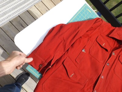 Vtg 1950's White Stag Red Mackinaw Coat Hunters Wool Jen-tel-lite