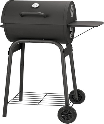 Barrel Charcoal Grill, Large Charcoal Grills with Side Shelf, Outdoor BBQ Grill,