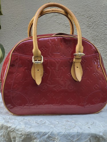 Vintage Louis Vuitton Vernis Red Monogram Leather Wide Top Handle Shoulder Bag - Picture 22 of 24
