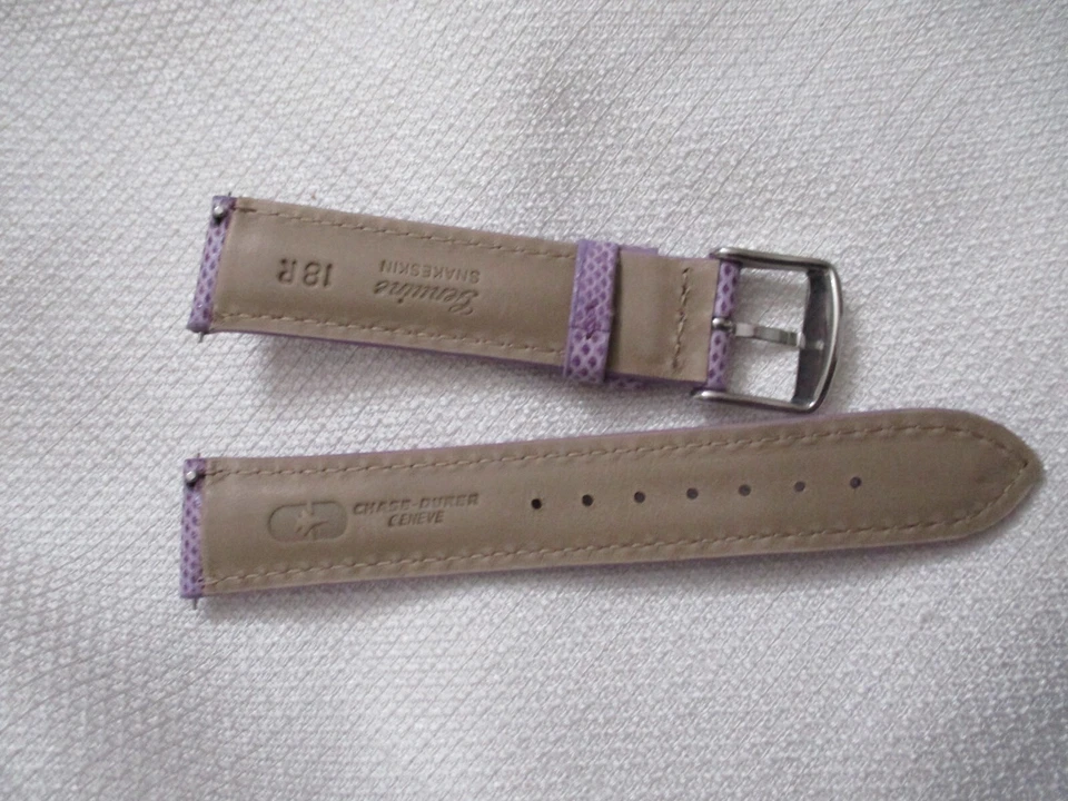 Chase Durer GENUINA correa de reloj de piel de serpiente correa de reloj exótica 18 mm lavanda Foto 3 de 3