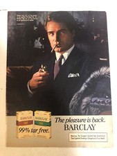 1982 Barclay Cigarettes Vintage Print Ad Advertisement Pleasure Is Back pa30