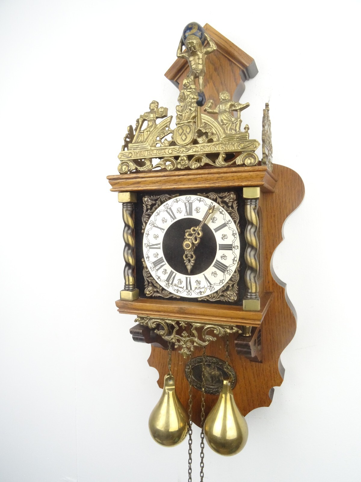 Dutch Zaanse Vintage Antique Wall Clock 8 day Holland Warmink Wuba