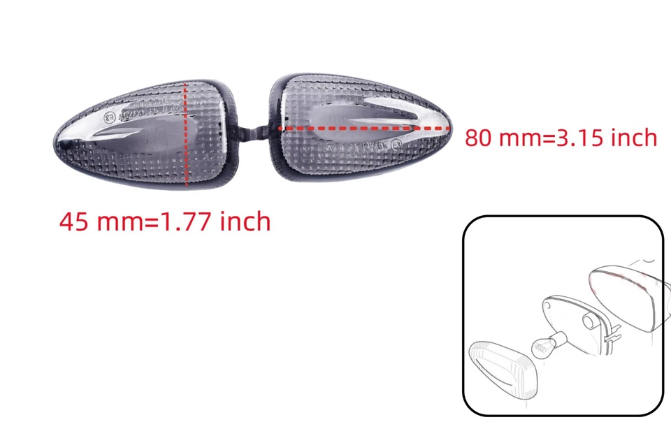 For BMW K1200S; R1200S; K1300S;Smoke Front+ Rear Indicator Turn Signal Lamp Lens - Image 3 of 4