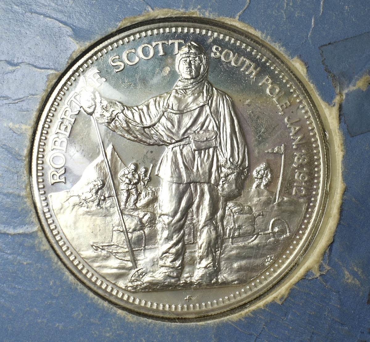 Franklin Mint フランスの 銀貨 Le Cavalier Rieur Solid Silver New Zealand Museum Canterbury South Pole Diamond