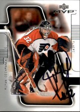 Roman Cechmanek Signed Auto 2001-02 Upper Deck MVP card Philadelphia Flyers