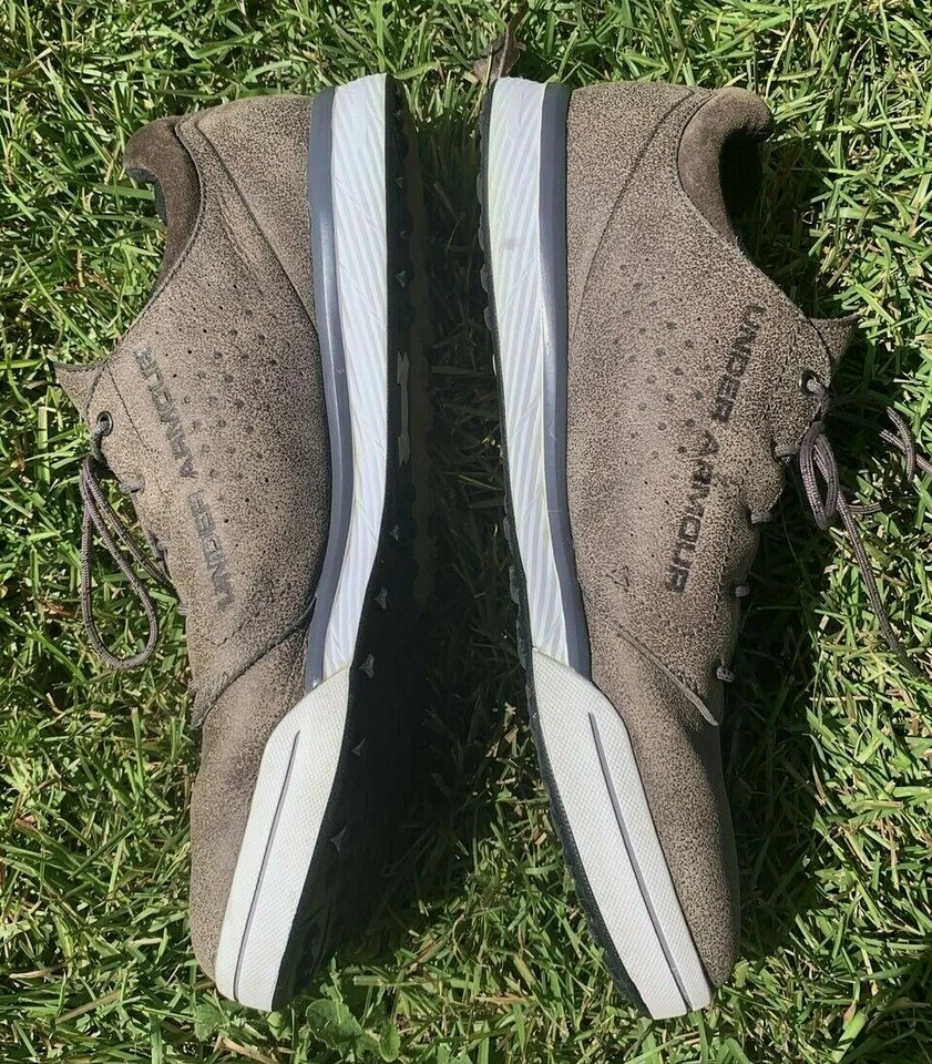 Tênis de golfe Under Armour Tempo Tour híbrido couro marrom sem cravos masculino tamanho 14 - Imagem 3 de 4