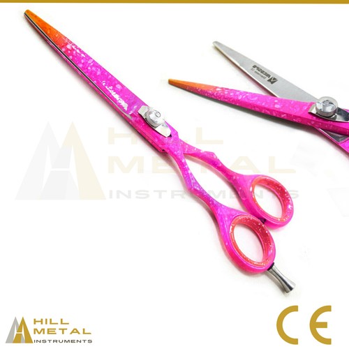 Professional Barber Hairdressing Scissors Haircutting Shear Left handed Pink New - Picture 3 of 3