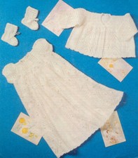 Knitting pattern copy 1182.   Baby christening gown cardigan bootees.  18-19" 