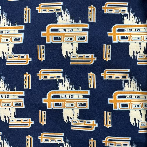 Vintage Fubu Shirt Men's 3X Blue Orange Logo All Over Print Button Up 90s Y2K - Picture 7 of 13