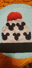 Disney Mickey Mouse Child's Tobbaogan Hat Beanie Pom Pom EXC Fits 2T-5T