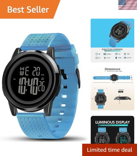 Stylish Stainless Steel Digital Watch - Ultra-Thin & Waterproof for Everyday Use