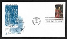 #1363 6c Christmas '68 -Angel Gabriel "The Annunciation"by Eyck  ArtCraft FDC