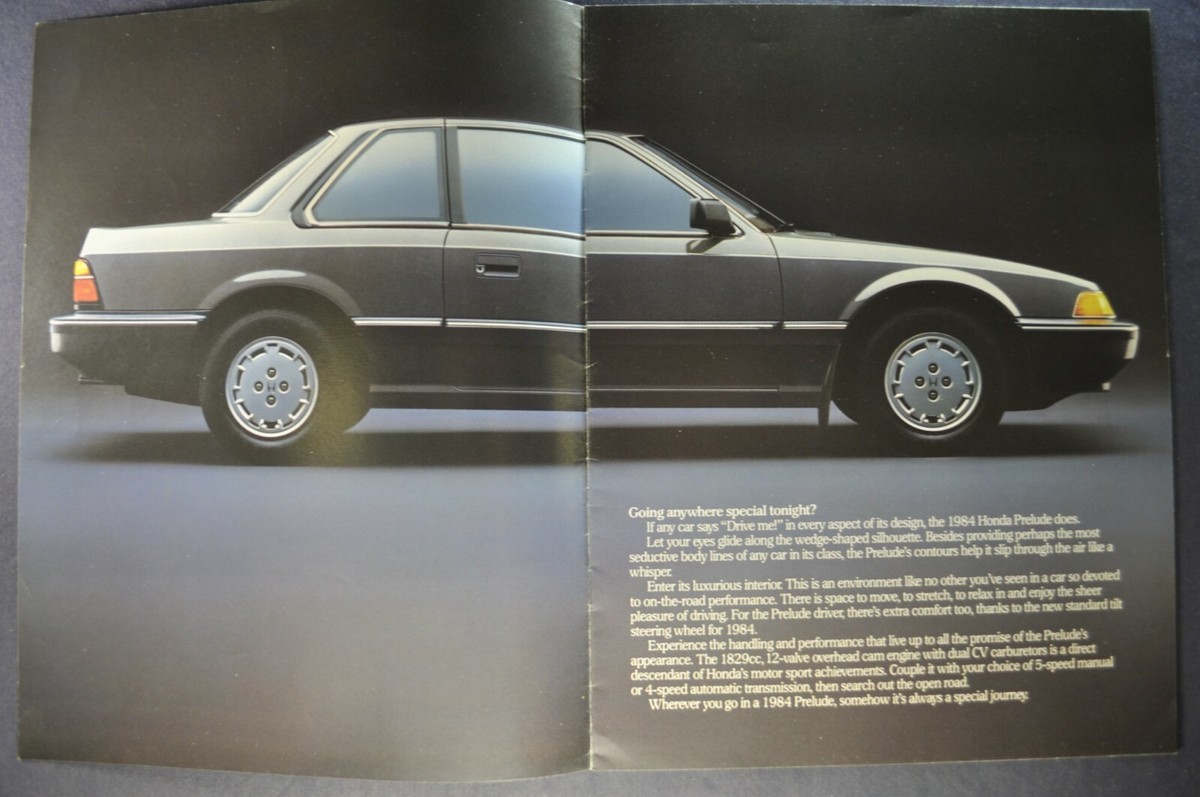 1984 Honda Prelude Catalog Sales Brochure Coupe Excellent Original