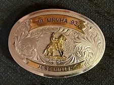 Montana Silver Smith’s Reining Champion Belt Buckle 93’ Jere Miller  German Silv