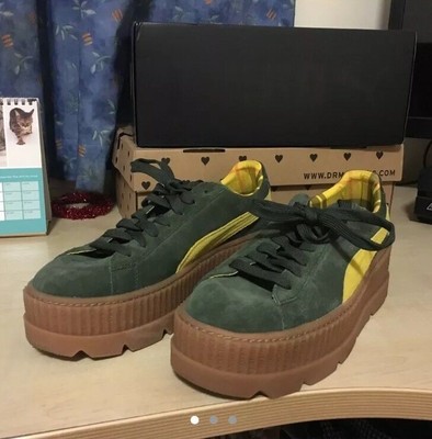 puma suede green yellow