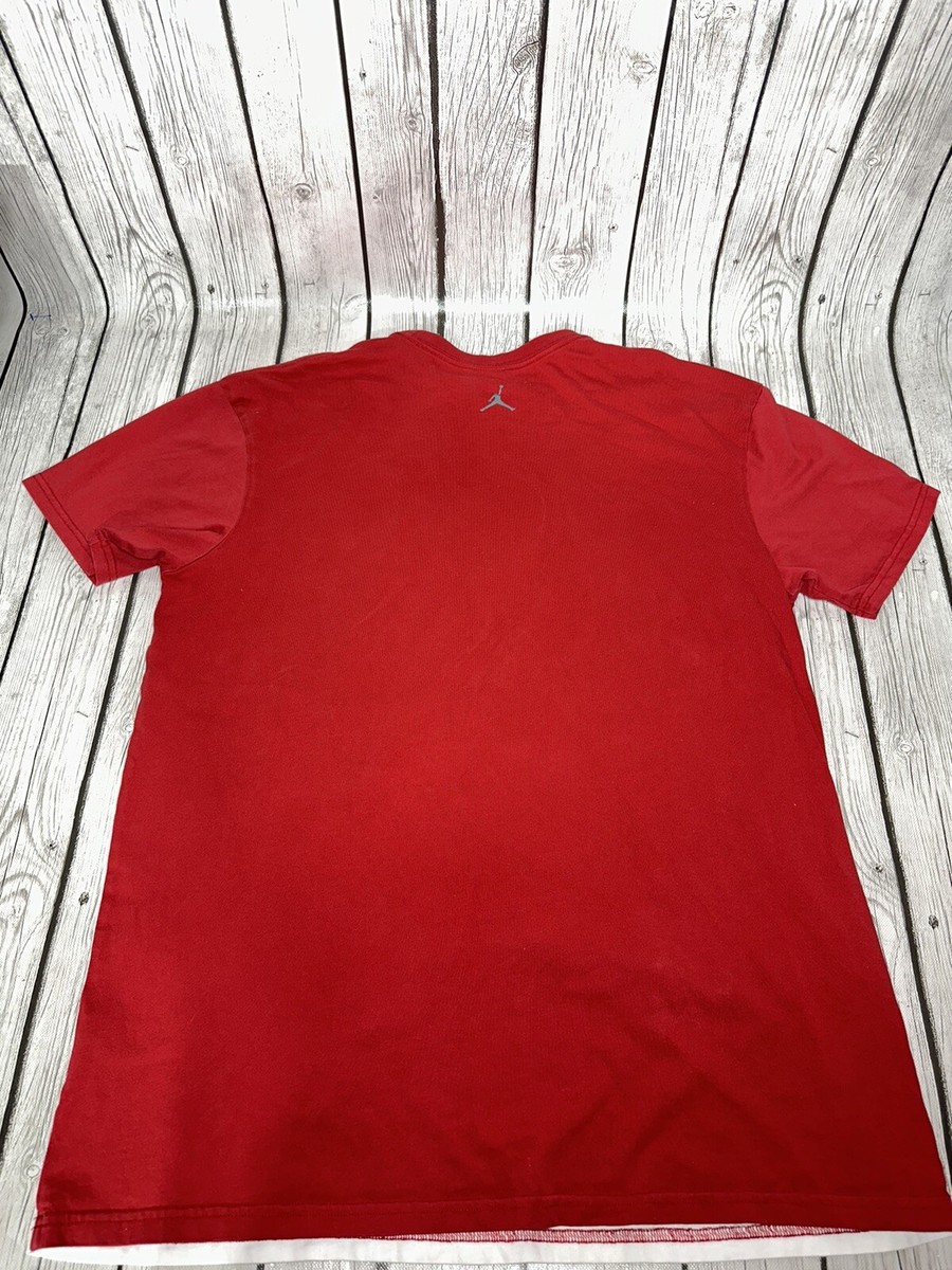 Vintage Jordan Shirt Adult XL Nike Red White Jump Man Cotton