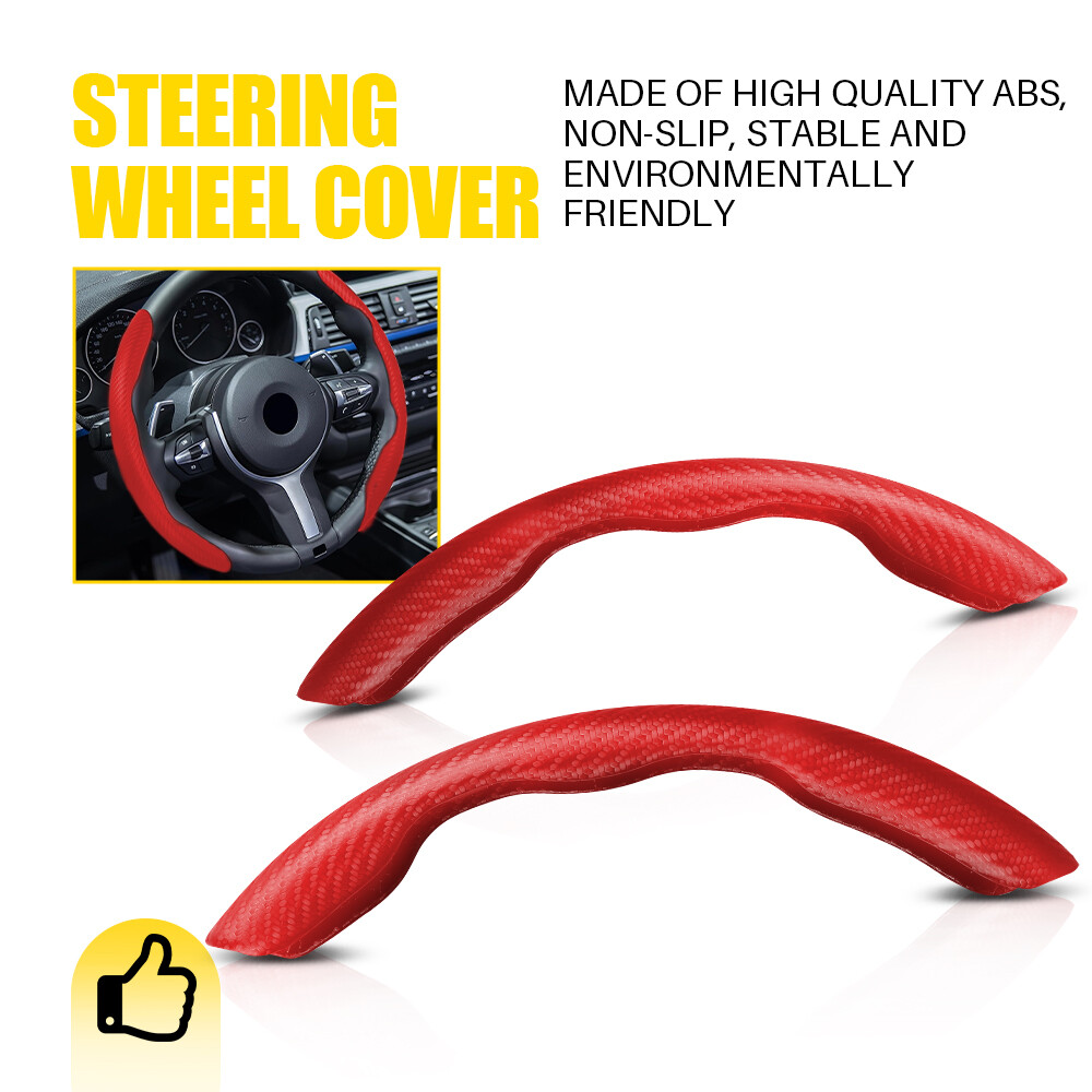 15'' inch Carbon Fiber Red Car Wheel Steering Cover Leather for Mercedes Benz