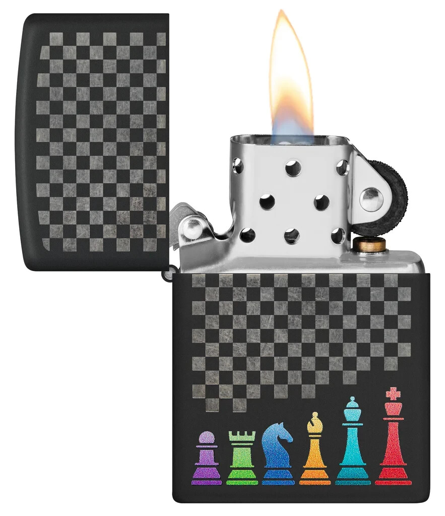 Zippo 48662, Chess Pieces Design, Black Matte Finish Lighter | eBay