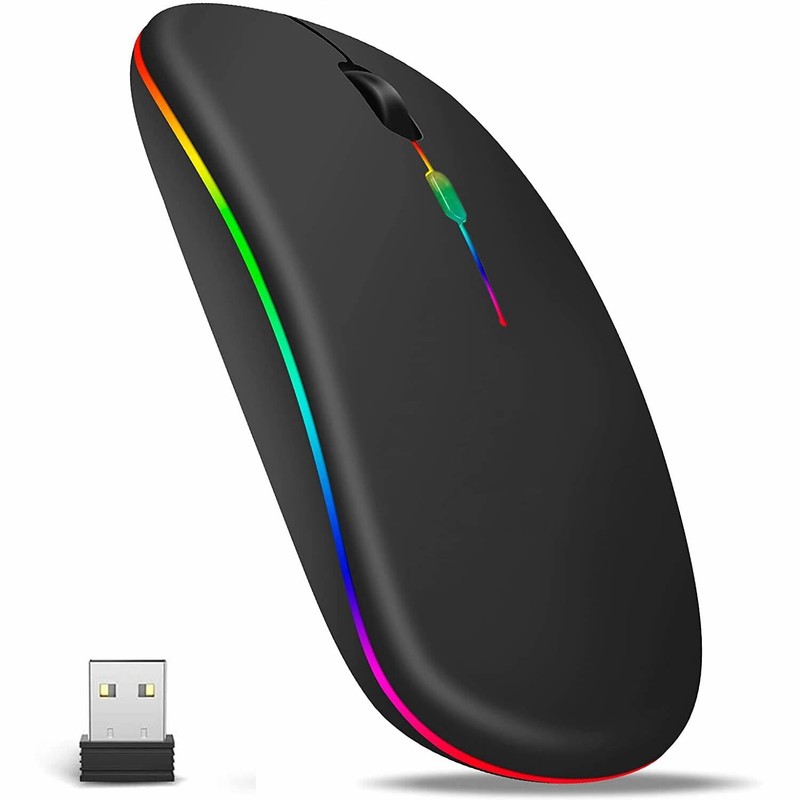 LED Wireless Mouse Rechargeable Optical Gaming Mice USB For PC Laptop UK