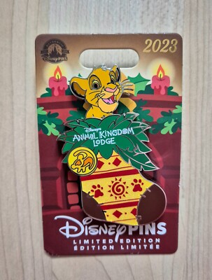 Simba Lion King Stocking Pin Animal Kingdom Lodge Disney Holiday Resort 2023
