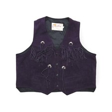 Vintage Excelled Leather Fringe Biker Moto Vest Womens Xl
