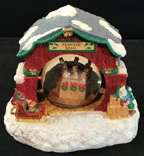 Reindeer Barn Snow Globe Elves Snowman Trees Music Box 9x8x8 Plays Rudolph
