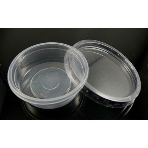 Contenedores redondos de plástico transparente Choice 2 oz 4 oz 8 oz 10 oz 12 oz + tapas salsa DeliPots - Imagen 4 de 10